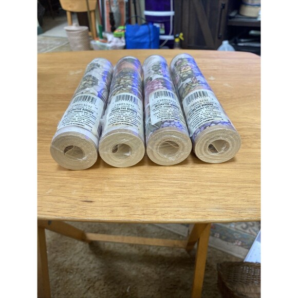 Lot of 4 Brewster 238B53232 Borders and More Flower Pot Wallpaper Border 5 yds. - Picture 4 of 6